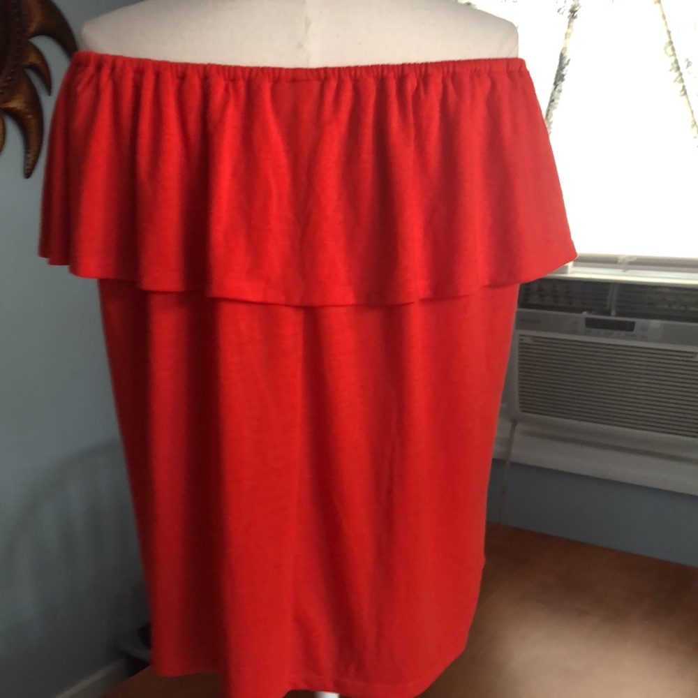 Orange Adjustable Ruffle Neckline Sleeveless Top … - image 7